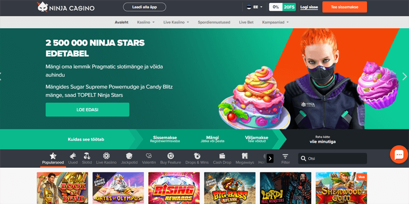 ninja casino avaleht